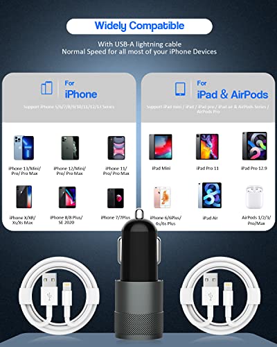 [Apple MFi Certified] iPhone Car Charger, 3.4 a Fast Charge Dual Port USB Cargador Carro upaljač USB