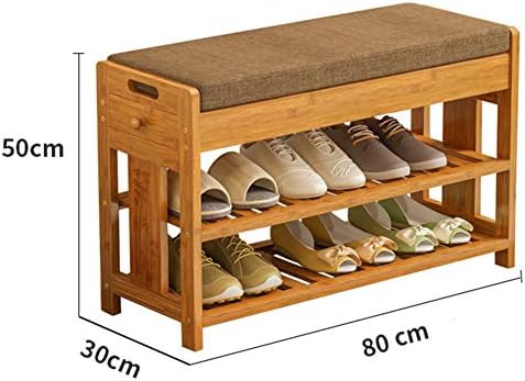 N / C dvoslojna bambusova klupa za cipele za kućnu upotrebu, deblji materijal sa obje strane ladice, retro
