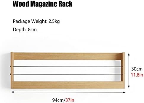 Zidni stalak za časopis za drvo, zidni ugradski sačur za rekord katalog okviri za prikaz, 37 × 3,1