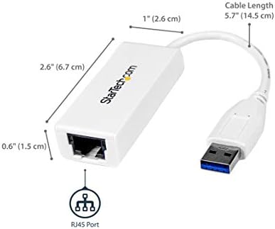 StarTech.com USB 3.0 za Gigabit Ethernet mrežni Adapter - 10/100/1000 NIC-USB na RJ45 LAN Adapter za PC Laptop