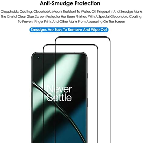 [2pack] VIESIP za OnePlus 11 3D zakrivljeni zaštitnik ekrana, 9h tvrdoća kaljeno staklo pokrivenost