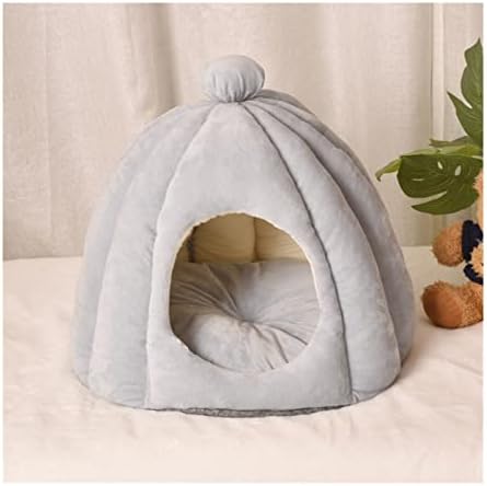 MGWYE topli uklonjivi jastuk za spavaću kuću u pećini za mačke sa poluzatvorenim kapuljačom