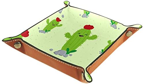Slatka smiješna crtana Cartoon Cactus Organizator Organizator kože od mikrofibrani praktičan polje za odlaganje