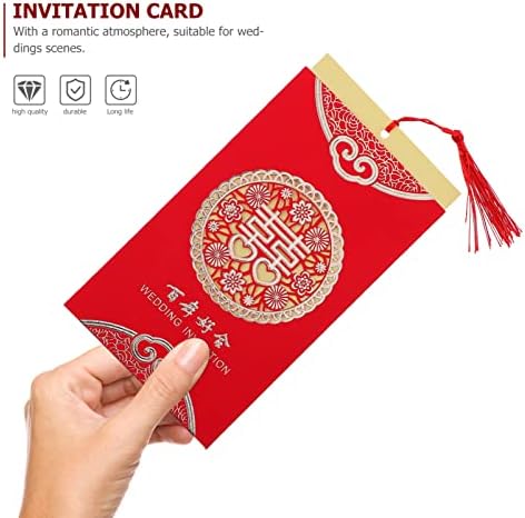 Poziv za vjenčanje za vjenčanje 10pcs kineske svadbene kartice s crvenim karticama za vjenčanje za tuširanje za bebe mladenke za mladenke Strana za angažiranje poziva na favorima za vjenčanje Dekorn za vjenčanje