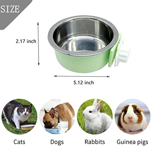 Tfwadmx sanduk za pseće posude za mačke uklonjive hranilice za hranu i vodu od nehrđajućeg čelika