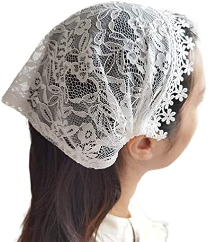 Leimandy Floral Soft Lace Headwrap Lace Headcover Veil V12
