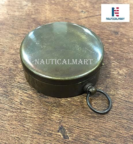 Minijaturni mesing antikni kompas 1,75 Radni kompas w / poklopac parni privjesak, šarm, nautički nakit