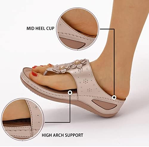 Ženske sandale udobne flip ploče za žene sa lučnim potporom Ljetne casual klinove sandale za žene