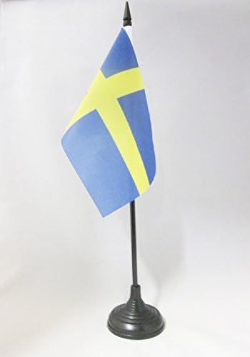 AZ zastava Švedska stolna zastava 4 '' x 6 '' - švedska zastava stola 15 x 10 cm - crna plastična