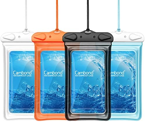 Cambond vodootporna torbica za telefon kompatibilna sa iPhoneom, vodootporna torbica za mobilni telefon suha torba za iPhone 13 12 Pro Max, 11, XS, XR, X, Galaxy Pixel, Snorkeling brod za krstarenje kajakom, 4 pakovanja