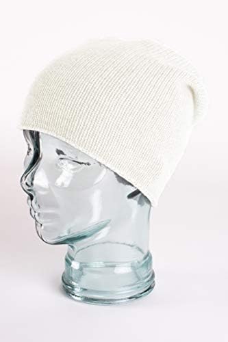 Hlače Hawick ženske kašmir Beanie Hat - bjelokosti bijeli - proizvedeni u Škotskoj vole kašmir