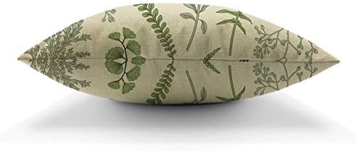 HGOD dizajnirani listovi bacaju poklopac jastuka jastuk, zeleno lišće i pamučni pamučni posteljinski poliester