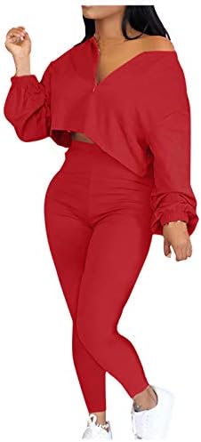 SERYU Ženski modni V-izrez Dugi rukav kratki gornji ležerni Set pantalona