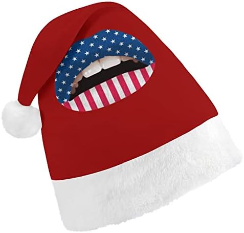Američki usne pliš Božić šešir Naughty i lijepo Santa kape sa pliš obodom i Comfort Liner Božić ukras