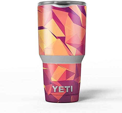 Dizajn Skinz Neon ružičasti i narandžasti geometrijski oblici - kože naljepnica vinil vinil kompatibilni kompatibilan sa Yeti Rambler Cooler Tumbler čaše