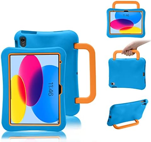 Gudou Kids Eva Case iPad 10. Generiranje 10,9 inča 2022, višestruki stabilni postolje, sklopivi držač za ručice,