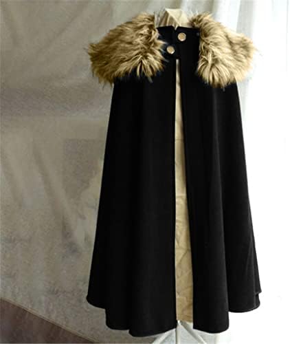 Hhappy Cloak kaput za muškarce Zimska topla gotička vuna Faux krzno ovratnik Long Cape ogrtač