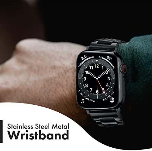 Crni iWatch opseg od nehrđajućeg čelika sa zaštitnikom i podesivim kompletom za alat za Apple Watch seriju