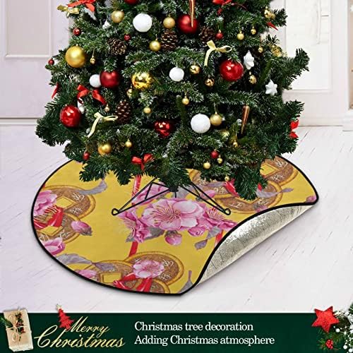 Jiuchuan božićno stablo Mat vodootporan Sretni kineski novčići breskva prostirku 28,3 inča božićna stablo za