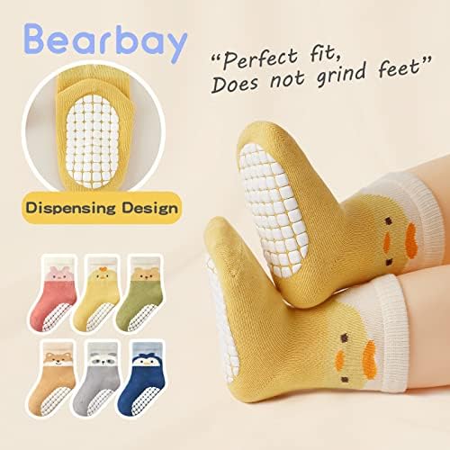 Bearbay čarape za malu djecu sa hvataljkama za 6 mjeseci -5 godina Crew Baby Socks