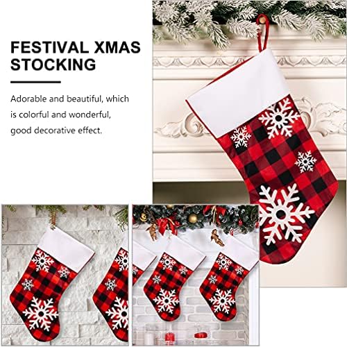 Bestoyard Dječji pokloni Božićno drvce Viseće čarape Xmas Snowflake Stock Classic Xmas čarapa Početna