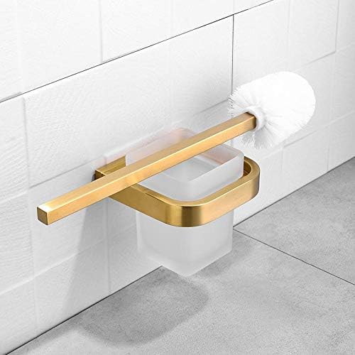 WC školjka četkica četkica za wc četkicu četkani zlatni završnica za čišćenje kupaonice od nehrđajućeg čelika držač sa staklenim čašom četkom za čišćenje wc-a