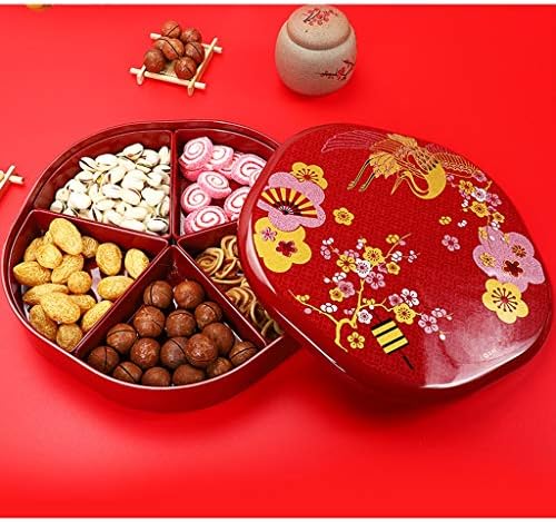 SJYDQ Red vjenčanje Candy Plate Svečana sušeno voće ploča Kineski stil novi dom dnevni boravak za domaćinstvo grickalice dinja sjeme bombona kutija