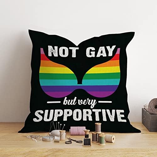 Ne gay, ali vrlo podržavajući bacanje jastuk s jastukom Romantični jastuk Case Rainbow Pride