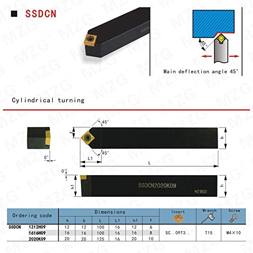 Maifix CNC SSDCN1212H09 vanjski strug za struganje Indeksirajući karbidni umetci držači rezača mašinska mašina držači alata za sečenje