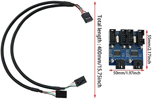 CSNSD 1 muški do 4 ženska 9-polni USB zaglavlje ekstenzije konektor kabela adapter
