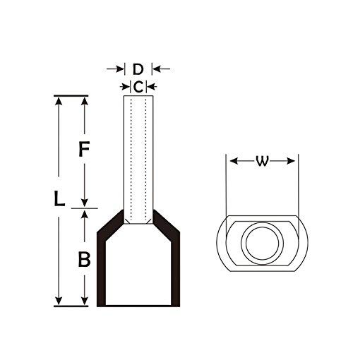 Baomain AWG 16/1. 5mm2 žičani Bakarni konektor za presovanje dvostruki izolirani terminal za kraj kabla