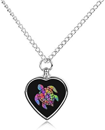 Morska kornjača Tye-Dye štampana ogrlica od urne za kućne ljubimce za pepeo kremiranje srca nakit spomen