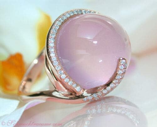 Aura nakit predivna žena Pink Moonstone dragi kamen prsten 18k Rose Gold ispunjen vjenčanje sz 6-10