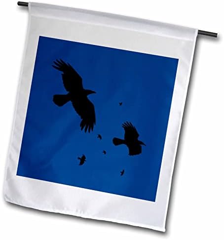 3drose vrane ili gavrani u letu minimalistička silueta - zastave