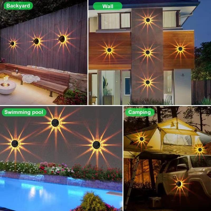 Fwastt solarne vanjske ograde za Dvorište, 10 paketa solarne pejzažne staze Vanjska dekorativna svjetla vodootporna za baštu, ogradu, palubu, stepenicu, stazu, šetnicu, zemlju, travnjak