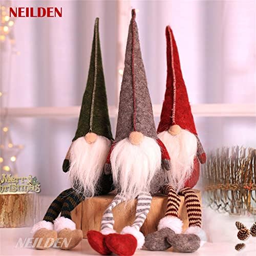 Neilden 3pcs švedski gnome, chirstmas plišana igračka, skandinavski stil dekora, viseći noga sjeckanica