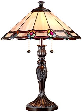 Dale Tiffany lampe TT101081J Aldridge Peacock stolna lampa, Antikna Bronza