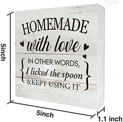 Smiješna kuhinja Drvena kutija Potpisna dekor Rustikalna domaća sa ljubavnim drvenim blokom kutija za plak