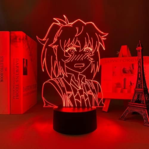 BUCROS Anime high Rise Invasioned 3d noćno svjetlo za fanove 16 boja Decor Illusion LED lampa sa daljinskim upravljačem, Manga Kuon Shinzaki slika božićni poklon igračke za djecu / dječake