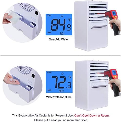 ISOBU LILIANG- Prijenosni ventilator klima uređaja, lični hladnjak zraka sa 3 brzine 2 režima raspršivanja, hladnjak tablice sa satima za malu sobu-drvo 24 * 15 * 10cm bmzdlfj-1