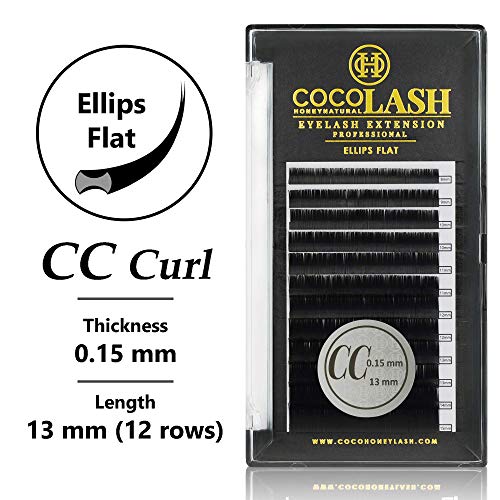 Coco medene trake za trepavice, Ellips ravni CC CULL [0,15mm], Faux Mink Individualni ekstenziji trepavica