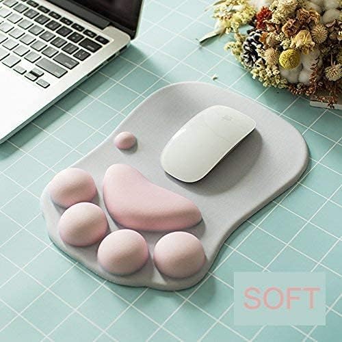 Easicozi cat Paw podloga za miša sa podrškom za zapešće, crtani slatki mačići šapa Meki Silikonski nasloni ručni jastuk modni odmor Comfort Mouse maženja
