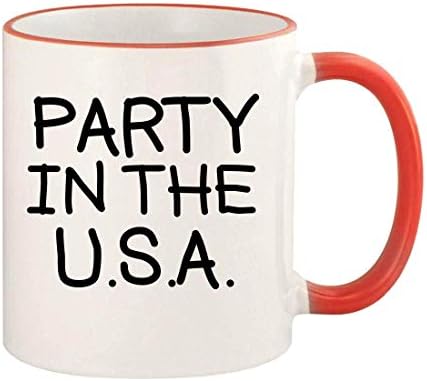 Knick Knack pokloni zabava u SAD - u-11oz Šolja za kafu sa obodom i ručkom u boji, crvena