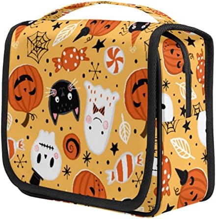 Viseći turistička toaletska torba Halloween Holiday Pumpkin CAT lubanja Veliki kapacitet Vodootporna kozmetička