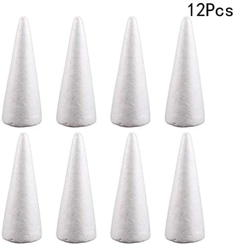 Sewroro pjena cones obrtni materijal 12 kom pjene konus DIY bijeli obrtni konusni stož za umjetnost