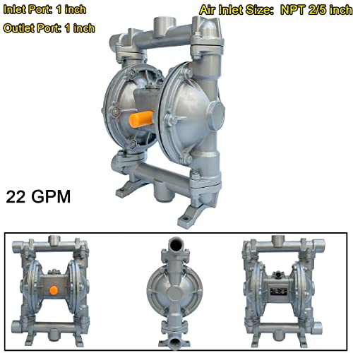 EKUTEE Aluminijumska vazdušna Dupla membranska pumpa sa Nitrilnim dijafragmama Max 100psi 22 GPM pneumatska Dupla membranska pumpa za pumpanje tečnosti