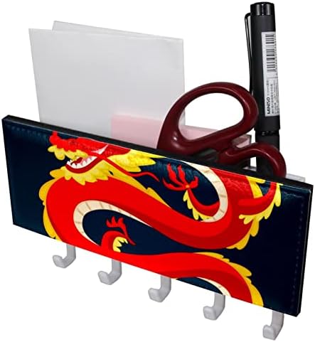 Crveni tradicionalni kineski zmaj regal sa 5 kuka zidne kupaonice Kuhinjski nosač police multifunkcionalna