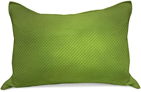 Ambesonne Sage pletena tapkastover, apstraktna zelena pozadina sa zamagljenom bojom Ekologiju rast Šumska mekani gladak izgled, standardni poklopac veličine kraljevske veličine za spavaću sobu, 36 x 20, lipe zeleno