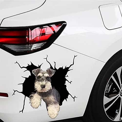 Prozor za pse Car Car Crack naljepnice Naljepnice za kućne ljubimce Realistic Animal Funny 3D Husky WC zidni kamion Stakleni simulacijski poklon Statičke naljepnice, 4 kom naljepnica, tip 2