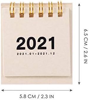 Nuobesty Džepni kalendar, notepad 3pcs 2021 Desk kalendar Novogodišnji kalendar Desktop Stage Flip